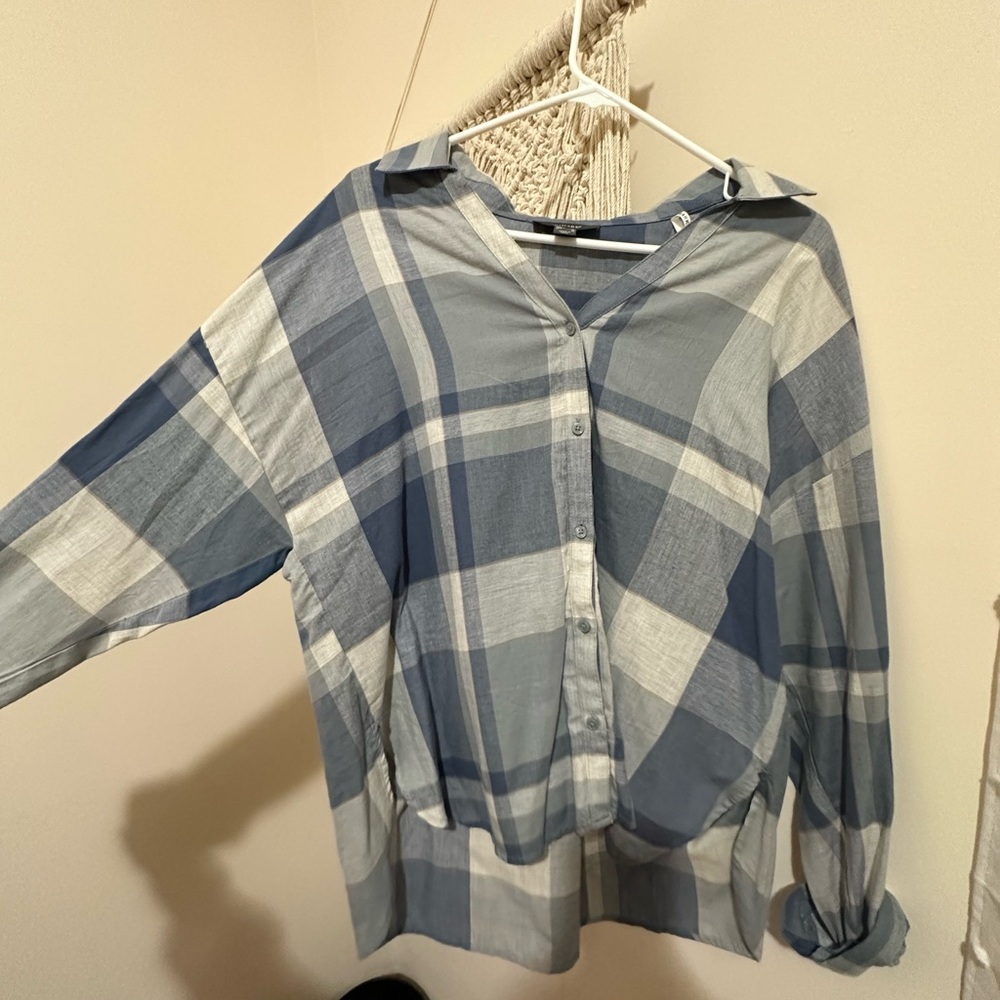 Plaid oversized button up